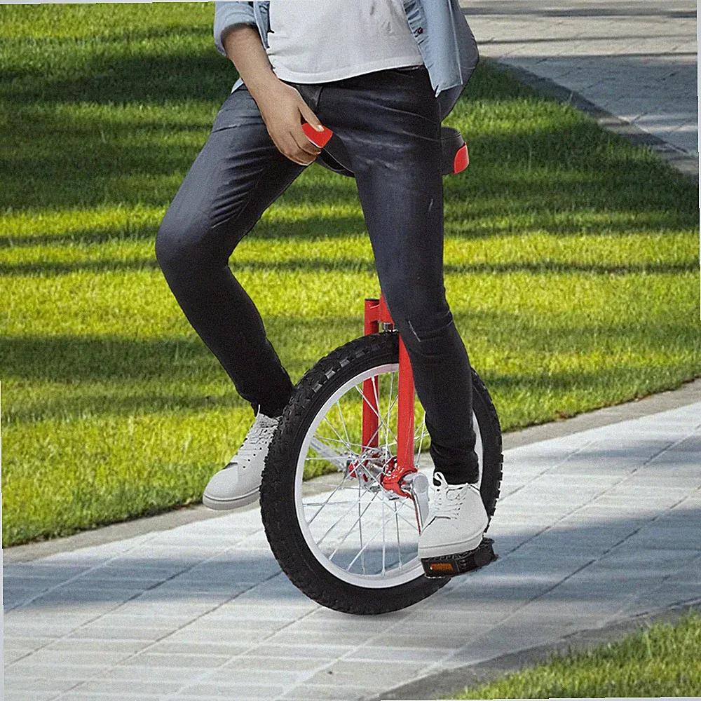 16 Inch Unicycle One Wheel Balance Exercise Bicycle Adjustable for Adult Kids
