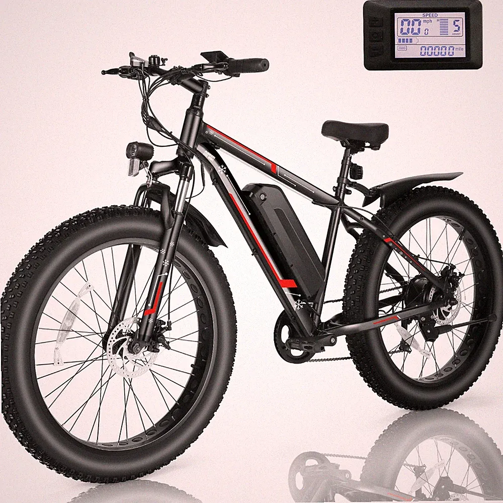 25MPH 26" Fat Tire 500W 48V 13AH Mountain Bike Electric Bicycle for Adult UL2849
