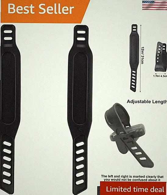 4PCS Exercise Bike Pedal Straps - Heavy Duty, Adjustable for All Foot Sizes