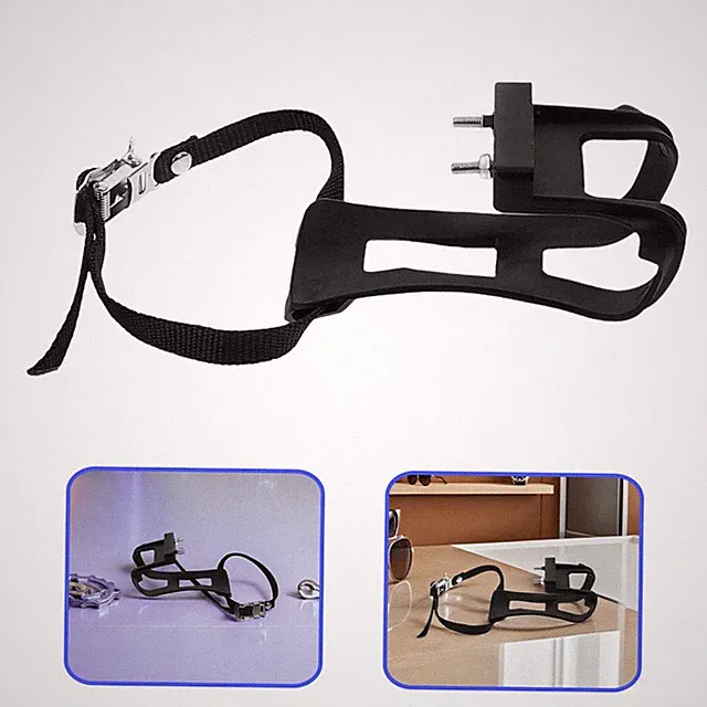 6Pcs Universal Bike Pedal Toe Clips Black Plastic Straps for Fixed Gear Cycling