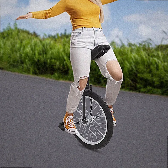 Black Outdoor Unicycle 20 Inch Wheel For Daily Fitness Exercises Stable Ride New
