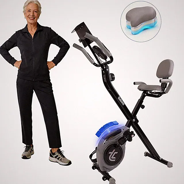 Foldable Exercise Bike for Small Apartments, Magnetic Quiet Folding Stationary B