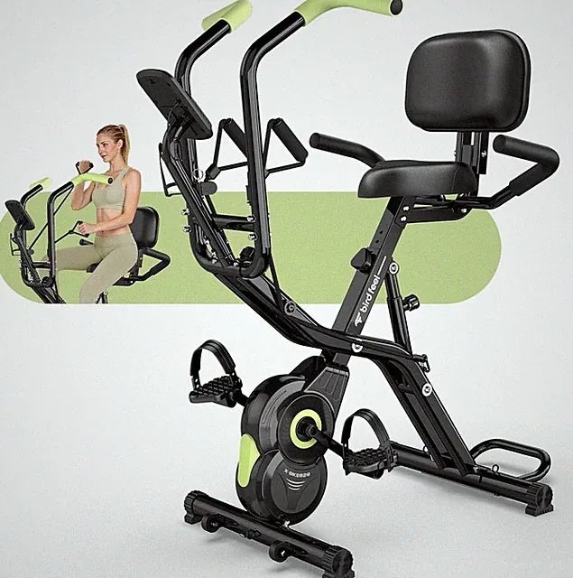 Foldable Exercise Bike Multifunctional Indoor Stationary Bikes for Home 8-Level
