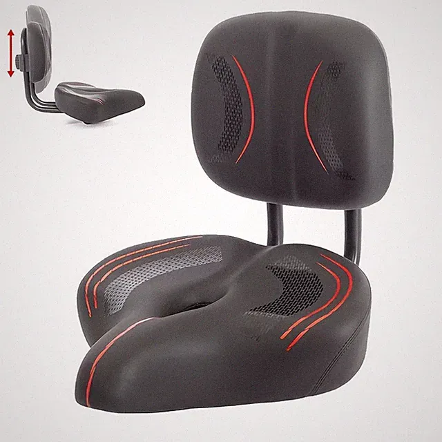 Oversized Bike Seat with Backrest for Exercise Bikes, Spin Bikes