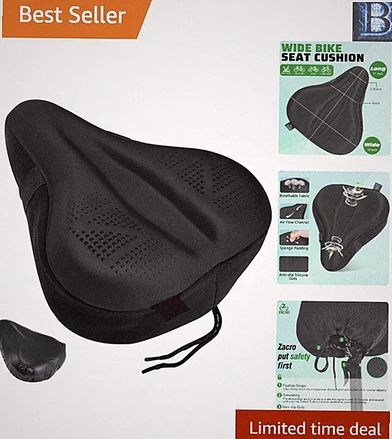 Ultimate Padded Gel Bike Seat Cushion for Men & Women - Fits Peloton & Road B...