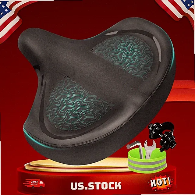 Wide Comfortable Bike Seat for Men Women Oversized Saddle for Exercise Bikes